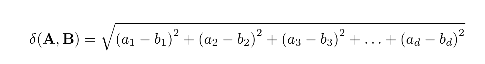 Euclidean distance formula