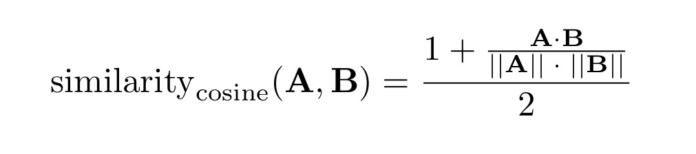 Cosine similarity formula