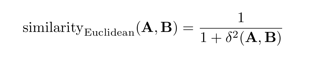 Formula showing how Euclidean distance is used to determine similarity