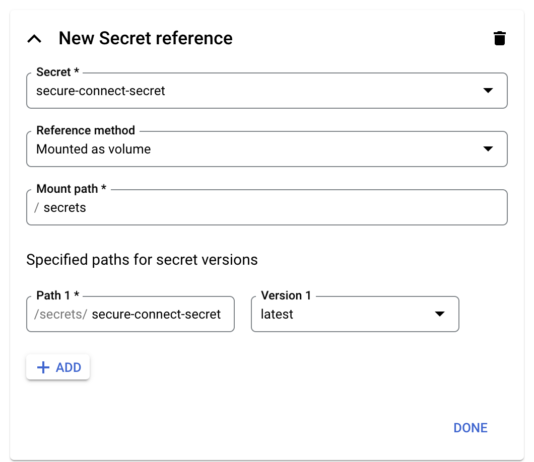 gcp integration reference secret