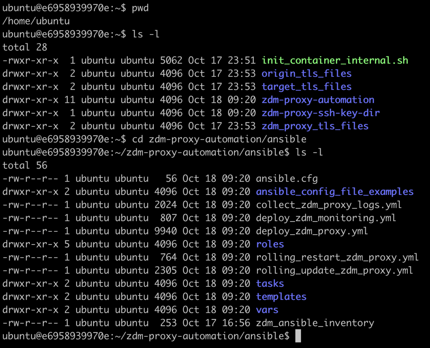 Contents of the Ansible Control Host container