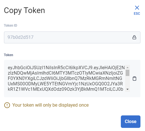 Copy token in Astra Streaming
