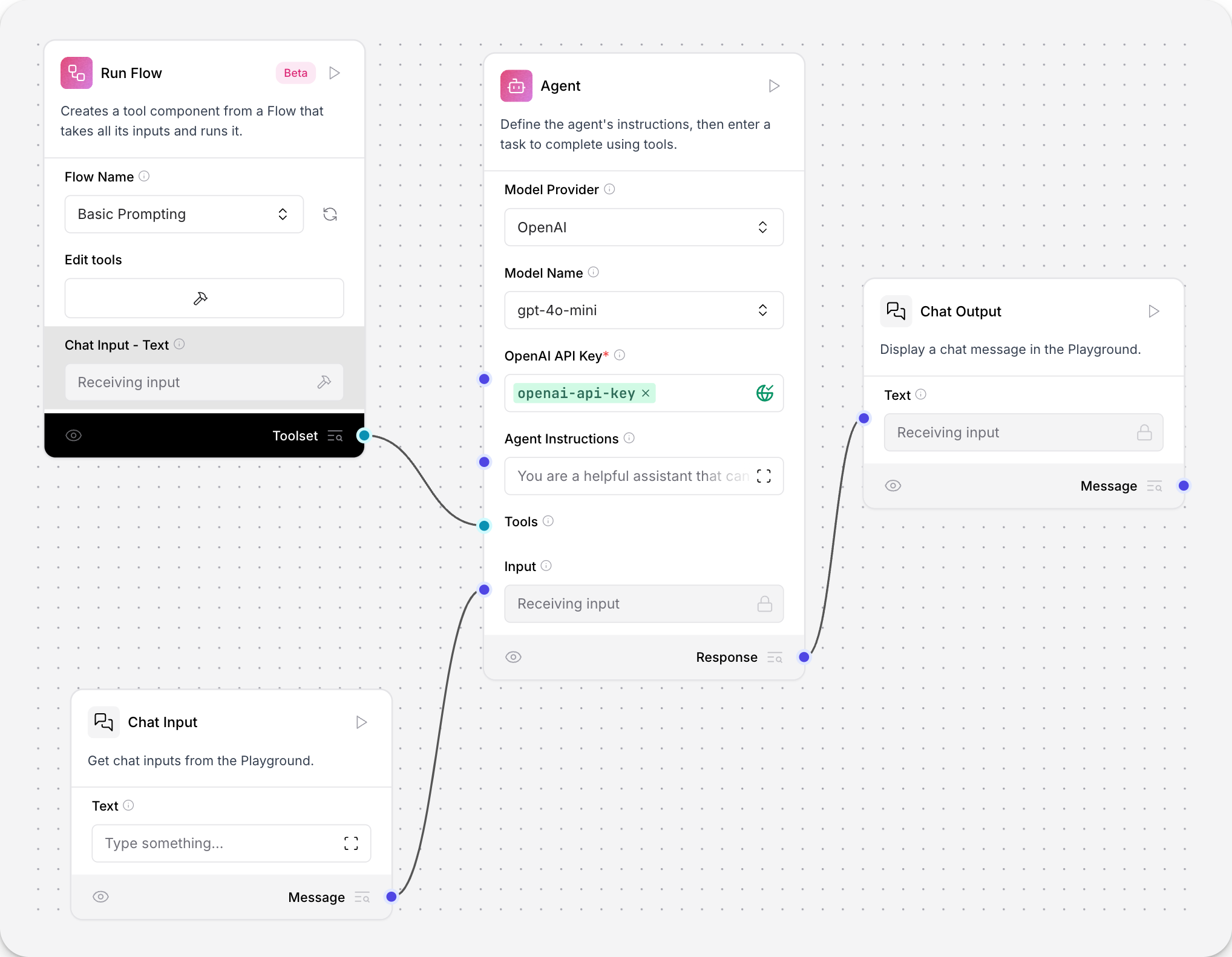 A run flow component running a flow