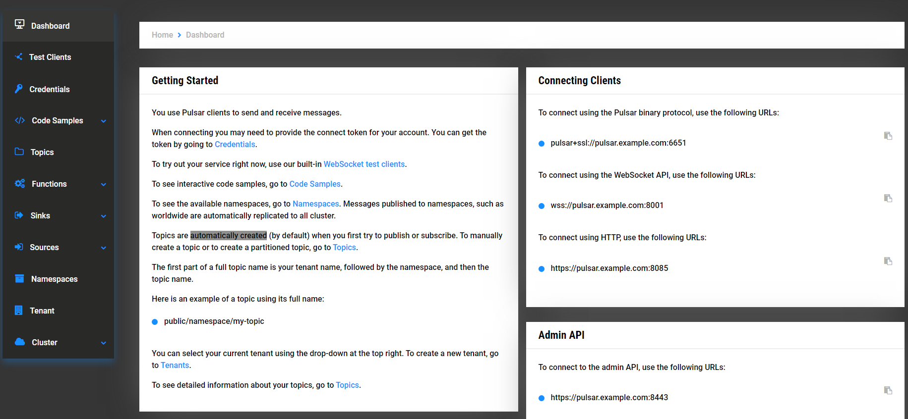 Luna Streaming Admin Console