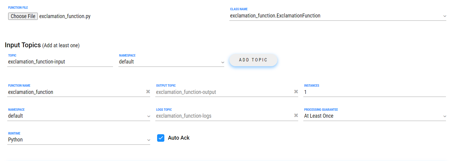 Add Function in Admin Console