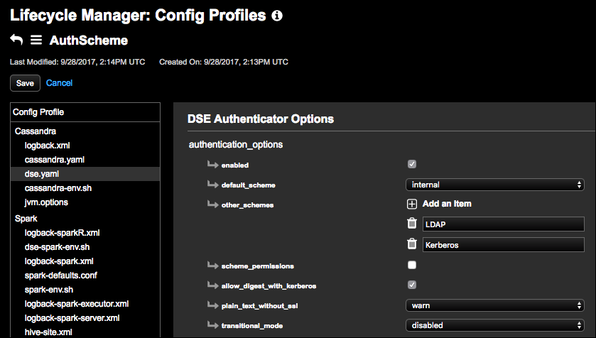 Supported authentication other schemes in LCM