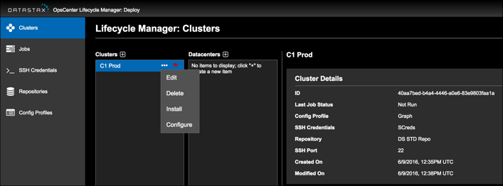 Viewing cluster details