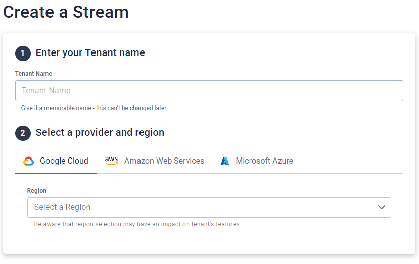Create a new tenant in Astra Streaming