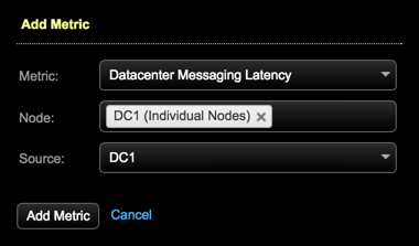 DC Messaging Latency Add Metric dialog