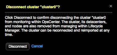 Disconnect cluster prompt