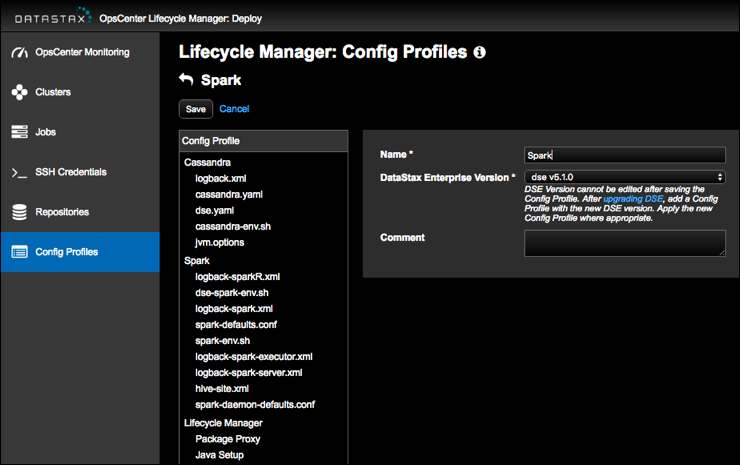 LCM Config Profile config files for DSE