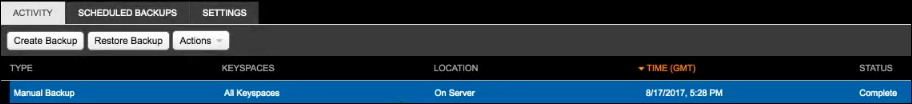 Select an On Server backup to sync to destinations
