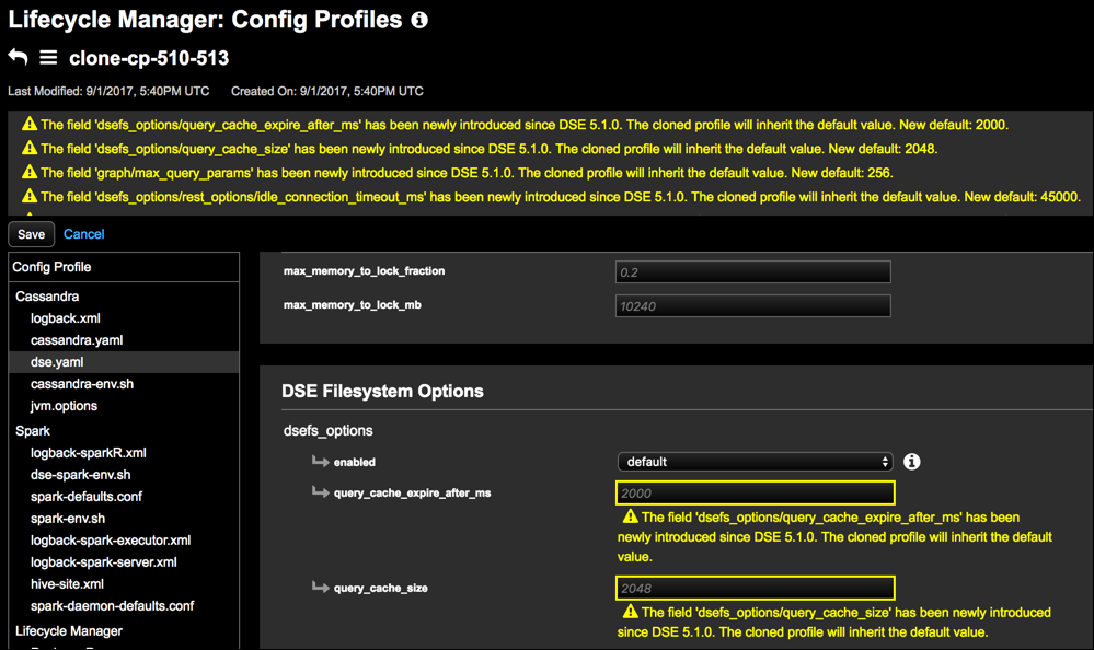 Click a config profile validation notification to view it in context